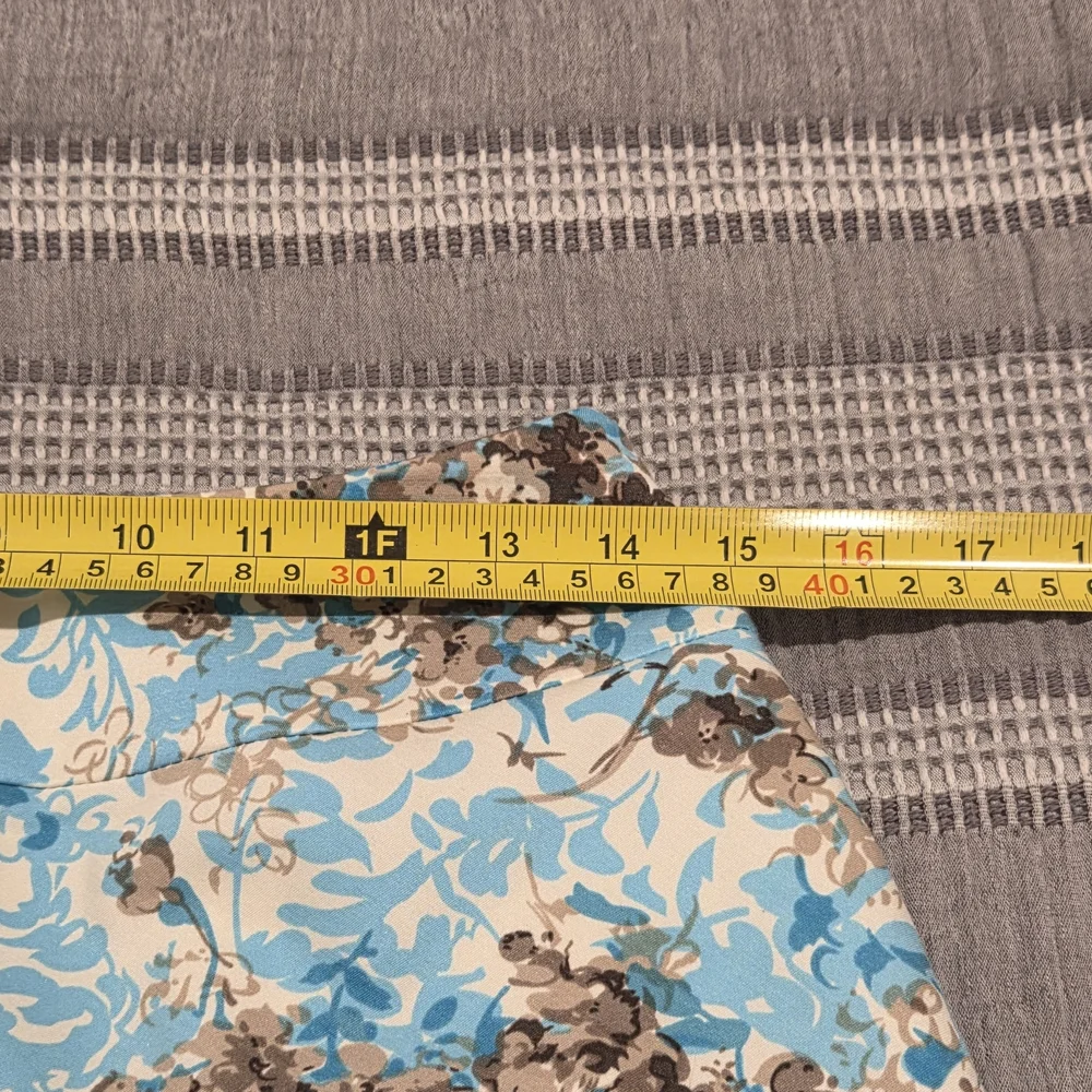 Talbots Blue and Brown Floral A-Line Skirt
